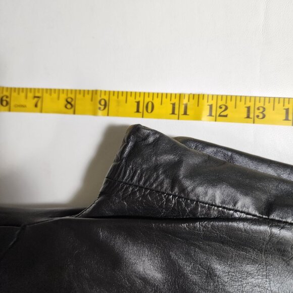 Tommy Hilfiger Vintage Leather Pants Womens 10 Black Lined Y2K Straight Leg - Picture 15 of 16